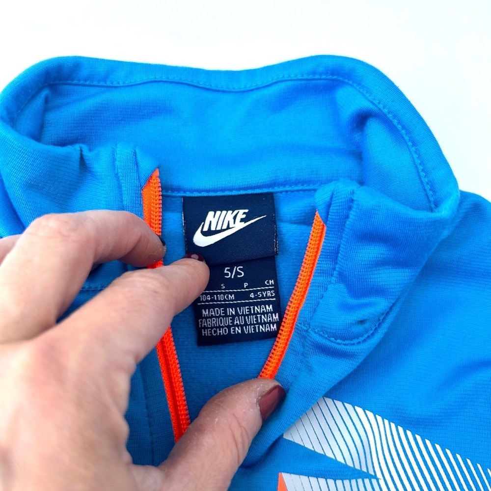 Nike windbreaker track jacket 5 small boys blue full zip collared activewear - Picture 3 of 10